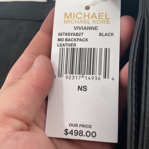 Sold❌❌NWT Michael Kors Black Vivianne quilted leather medium backpack - Picture 8 of 9